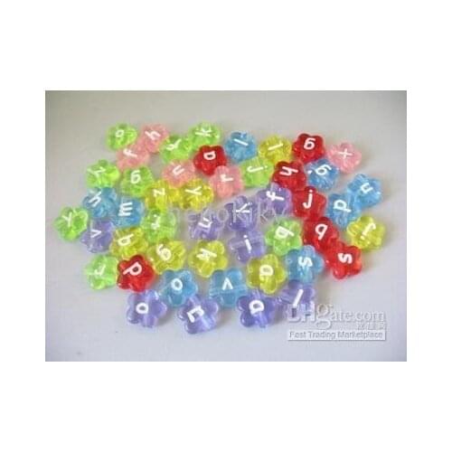 1300PCS Mixed colour flower alphabet beads#18700