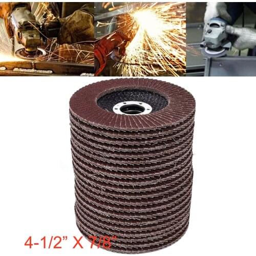 20Pcs Assorted Sanding Grinding Wheel Aluminum Oxide Abrasives Flap Discs Compatible with 4.5'' Angle Grinder