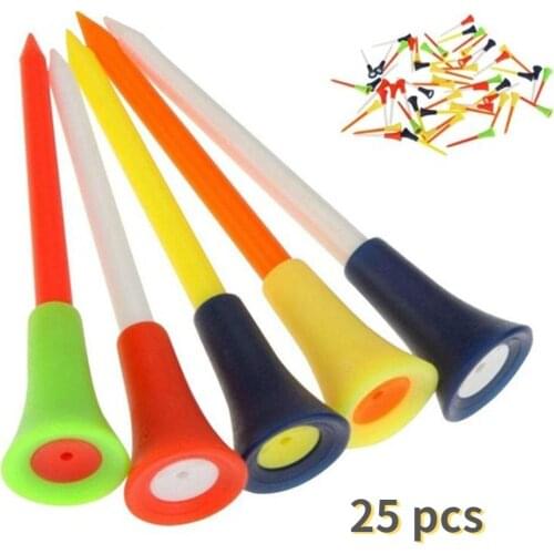 25 pcs 83mm Colo Golf Tee Durable Golf Tees Cushion Top Ball Holder Durable Portable Golf Accessories Training Accessories