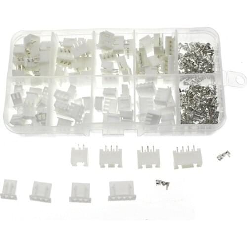 250Pcs 2.54mm XH2.54 2P 3P 4 Pin Connector Plug + Straight Needle + Terminal Socket Pin Header Wire Adaptor Y a S