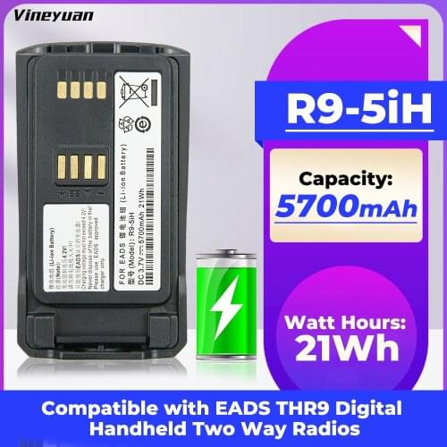 3.7V 5700mAh Battery for EADS THR9 Li-ion Battery EADS THR9 Handheld Digital Two Way Radio Battery