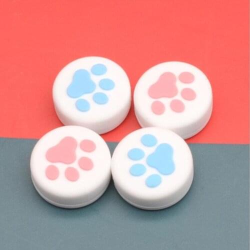 4pcs Cute Dog Paw Claw Thumb Stick Grip Cap Joystick Cover For Nintend Switch Lite NS Joy-Con Controller Gamepad Thumbstick Case