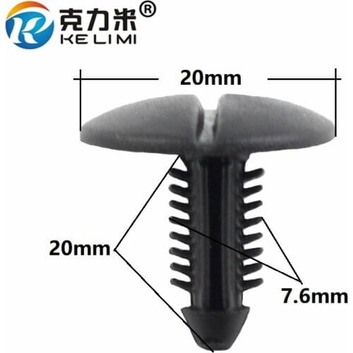 KELIMI 50x Plastic Retainers Rivets Automobile Interior Trunk Hood noise cotton fasteners clips Car Trim Panel
