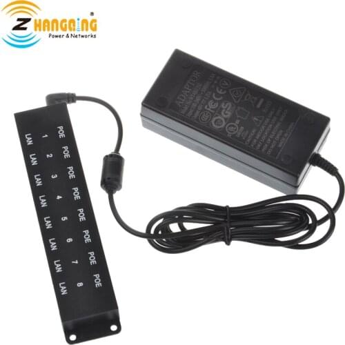 8 Port 100Mbps PoE Injector Passive Power Over Ethernet For CCTV Networking MikroTik Ubiquiti PoE with 48V 60W Power Supply