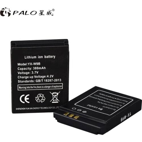 PALO Durable Smart Watch Battery LQ-S1 YX-W9B 3.7V 380mAh Rechargeable Li-ion Polymer Battery For Smart Watch DZ09