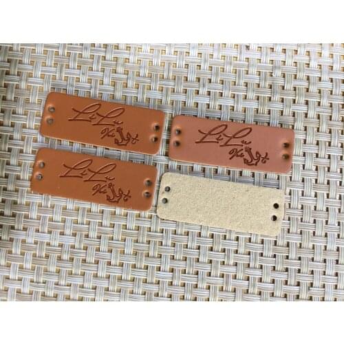 Custom made leather labels personality pattern / private logo / design embossed label garment jeans bags hats sewing accessories