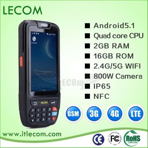 Android 7.0 PDA handheld computer Data Collection Terminal 1D/2D barcode scanner Quad-Core LTE 4G NFC Reader IP65