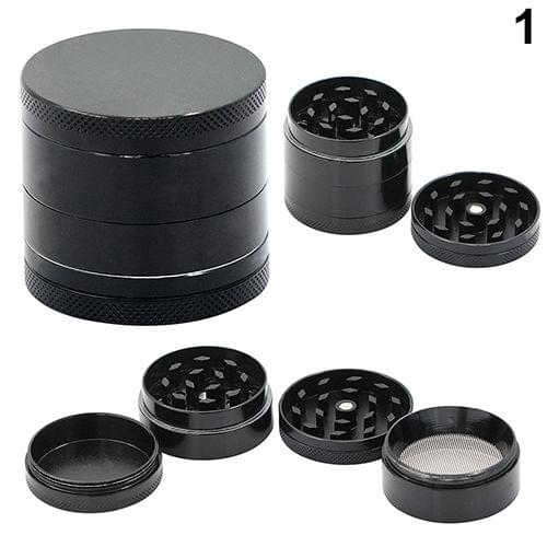 Black Nice 4 Layers Metal Tobacco Crusher Hand Muller Smoke Herbal Herb Grinder S