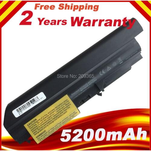 HSW 5200mAh 6cells new replacement laptop Battery For IBM Lenovo ThinkPad T61 T61p R61 R61i T61u R400 t400 6 cells bateria akku