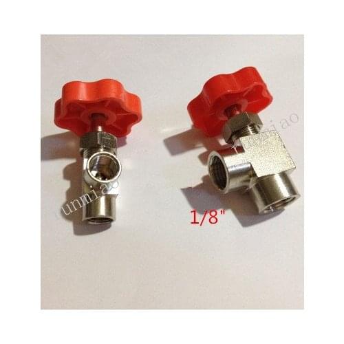 ELbow Nickel-Plated Brass Needle Valve 1/8" BSP Female x 1/8" BSP Female Threaded Max Pressure 0.8 Mpa