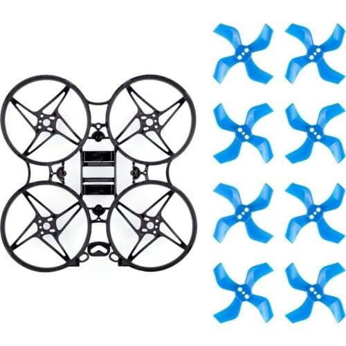 BETAFPV Beta75X V2 3S Brushless Frame Kit Black with 2 Sets 40mm 4-Blade Props 1.5mm Shaft Blue for Whoop Drone