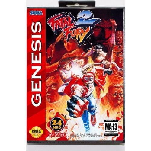 Hottest Fatal Fury 2 Game Cartridge 16 bit MD Game Card With Retail Box For Sega Mega Drive For Genesis