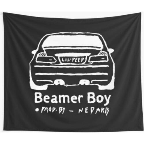 Lil Peep Beamer Boy Car Sfw Room Decor Tapestry Hippie Wall hanging Mandala Indian hanging Blanket Printed Bedroom Wall Carpet