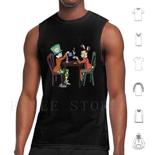 Tea Time Tank Tops Vest Sleeveless Alice In March Hare Tea Time Tea