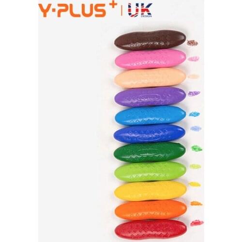 British YPLUS childrens peanut crayons 12/24/36 color safe non-toxic water-soluble brush paint not dirty hands can be washed