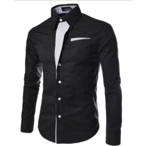 2021 New Brand Long Sleeve Shirts Social Male 4 Colors Slim Fit Striped Shirts Mens Dress Shirts