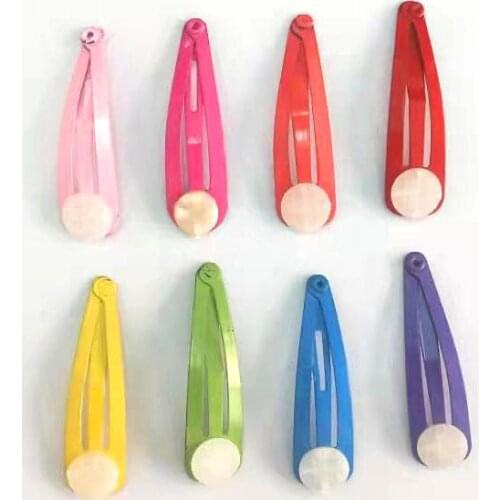 Set of 100pcs colorful Metal hair clips barrettes , hair pins snaps supply, hair accesories for kids 50mm 2 inch js0078a