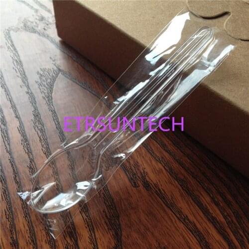 2000pcs/lot 10.7x2.3cmWrapped Disposable Spoons Plastic Spoon Pudding Ice Cream Cake Biscuits Spoons Gelato Yogur