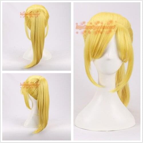Super Women Bowsette Cosplay Wig Princess Bowser Peach Blonde Ponytail METROID Samus Returns Cosplay Wig Hair Costumes