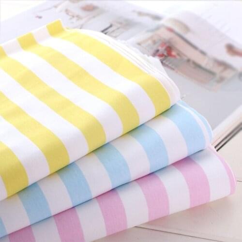 Striped Combed Cotton Knitted Jersey Double Side Fabric For Baby Clothing Dress Shirt Sleepwear Soft Eco Friendly 50X180cm Tela