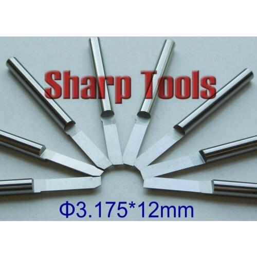 3.175x12MM One Flute Straight Mill Tungsten Carbide Cutter CNC Tools Wood Router Bits, Micro End Mill Cutter Tools for Machining