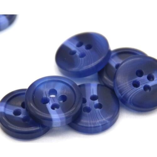 13mm Blue Imitation Horn Shirt Resin Buttons For Clothes Children Sleeve Small Decorative Handmade Sewing Accessories Wholesale