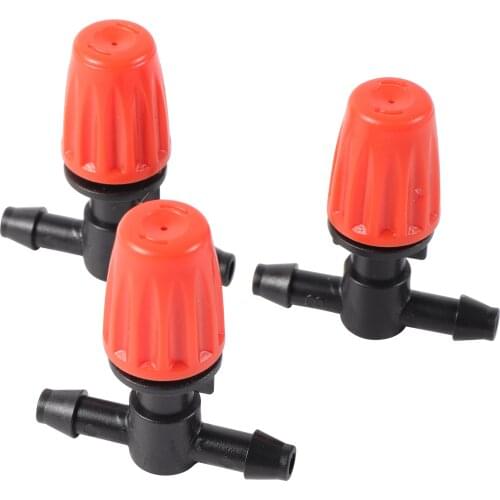 Adjustable Misting Nozzle with Tee Joint Garden Watering Irrigation Sprinkler 4/7mm Hose Connection Port Cooling Sprayer 5Pcs