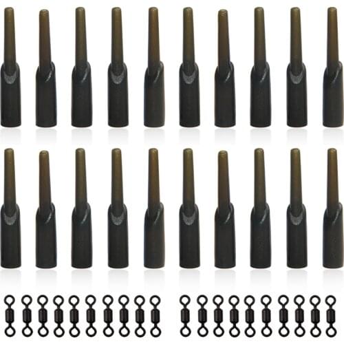 Shaddock Fishing 40Pcs Carp Fishing Run Rig Rubber Sleeve Swivels Lead Stopper Covert Fishing Terminal Tackle
