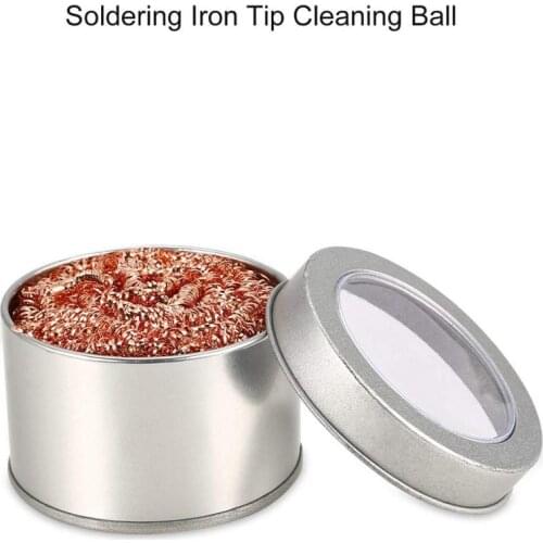 Cleaning Ball Desoldering Soldering Iron Mesh Filter Cleaning Nozzle Tip Copper Wire Cleaner Ball Metal Dross Box Clean Ball