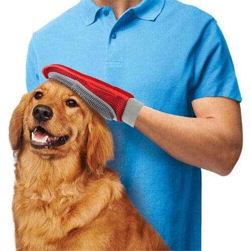 Dog Cat Hair Comb Cleaning Brush Comb Both Sides Massage Hair Removal Dog Bath Glove Blue Pet Grooming Product clean tool helper