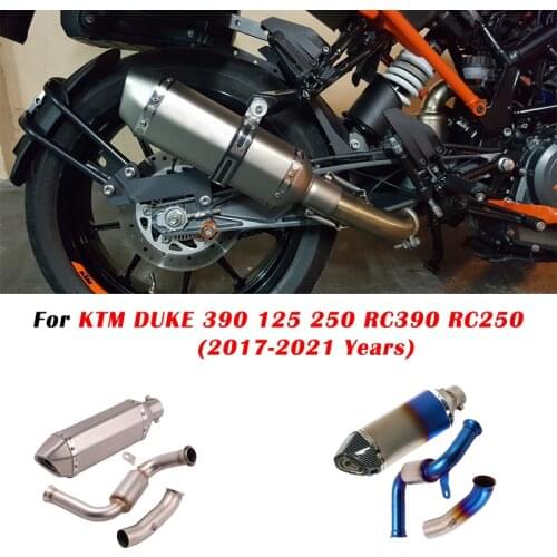 Slip On For KTM DUKE 390 125 250 RC390 RC250 2017 - 2021 Motorcycle Escape Exhaust Modify Muffler Delete Catalyst Mid Link Pipe