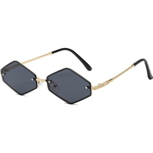 New personality small frame diamond sunglasses women trend wild fashion gradient color sunglasses men street driving glasses