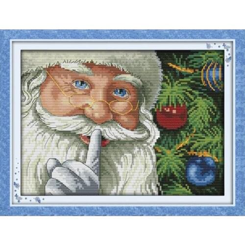 Needlework,DIY DMC Cross stitch,Sets For Embroidery kits, Precise Printed Happy Christmas Patterns Counted Cross-Stitching plus