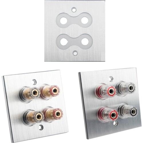 High-End Banana Binding Post Inset Wall Plate Home Theater Aluminum Alloy Banana Binding Post Copper Made Wall Plate