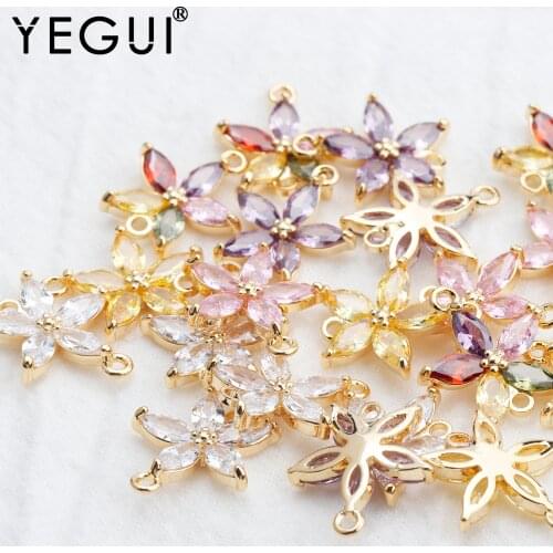 YEGUI M780,jewelry accessories,18k gold plated,0.3 microns,diy zircon pendants,hand made,diy earrings,jewelry making,10pcs/lot