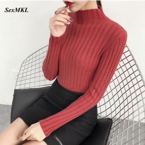 Turtleneck Winter Sweater Women 2020 Casual Long Sleeve Knitted Pullover Sweaters Korean Style Slim White Knitwear Pull Femme
