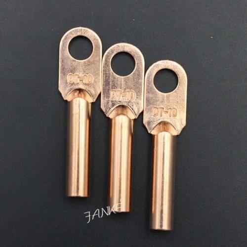 1piece DT-10 10mm2 Cable Lug Terminal Connector Copper Tone for 8.5mm Dia Bolt Electric power fittingsFactory standard B type