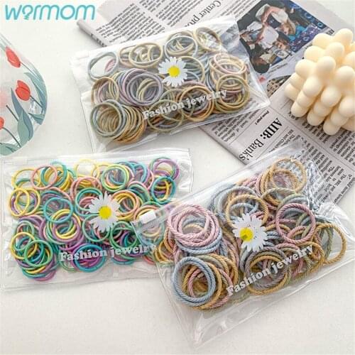 Warmom 100 Pieces Of Hair Bands Rubber Bands Do Not Hurt Hair Korean Children Girls Princess Baby Head Rope Women
