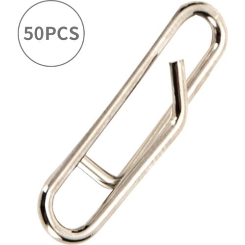50pcs Inner Buckle Oval Pin Powerful Fishing Accessories Fishing Link Clip Gear Accessories Change Lead Link Clip Fishing Tackle