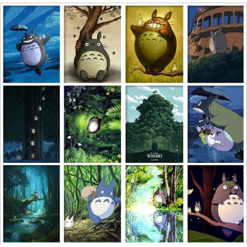 5D Diamond Mosaic Hayao Miyazaki Anime Movie My Neighbor Totoro Full Drill Diamond Painting Cross Stitch Kits Kids Room Decor