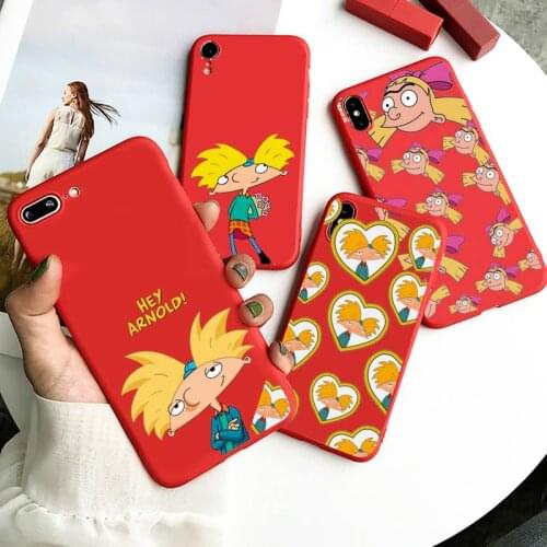 Hey Arnold American Cartoon Phone Case Candy Color for iPhone 6 7 8 11 12 s mini pro X XS XR MAX Plus