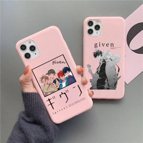 Japan Given Anime Fitted Music Gay Phone Case For iphone 12 11 Pro Max Mini XS 8 7 6 6S Plus X SE 2020 XR Matte Candy Pink cover