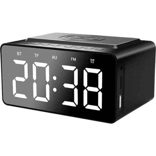 Digital Clock Radio ,Bluetooth Speaker FM Clock Radio,5.0 Inch Digit Display with Dimmer, Adjustable Alarm Volume