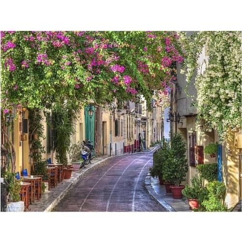 Diy full square round mosaic diamond painting city landscape diamond embroidery flower 5d diamond cross stitch kits AA1934