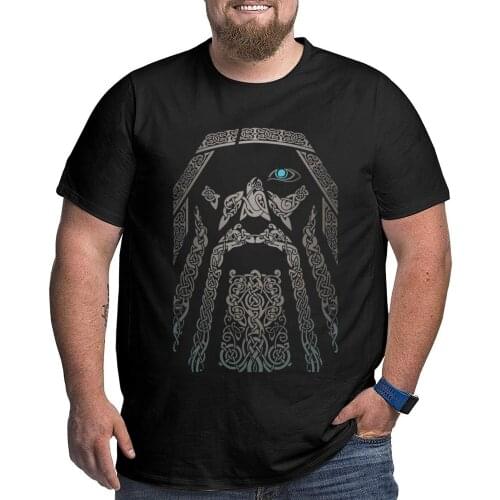 Men ODIN Vikings Valhalla Tops T Shirt Cotton Vintage Big Tall Tees Tshirts Camisas Big Size Large Streetwear