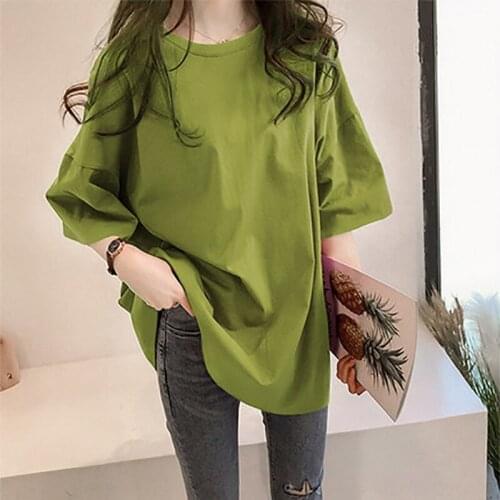 Summer 2020 Short-sleeved T-shirt For Ladies Loose Basic T-shirt Of High Quality Pure Cotton Ladies Comfortable Big Yards