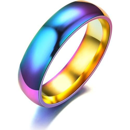 Hrainon Mutilcolor Stainless Steel Ring for Women Classic Love Forever Finger Rings Jewelry Fashion Men Wedding Rings Jewelry