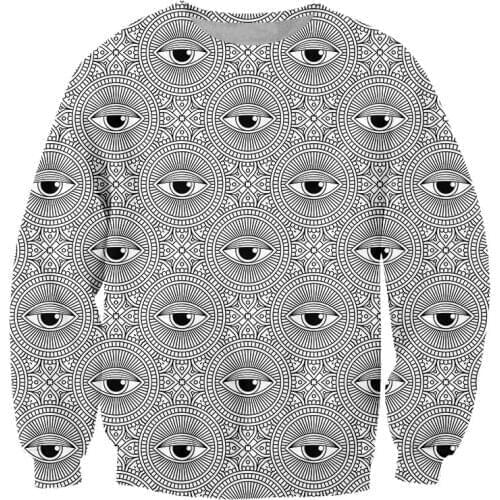 IFPD EU Size Casual Sweatshirt Cool Print Eye Pattern 3D Women/men Long Sleeve Shirts Fitness Plus Size Pullovers Dropshipping