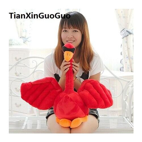 Lovely cartoon swan large 55cm red swan plush toy soft throw pillow birthday gift w2002
