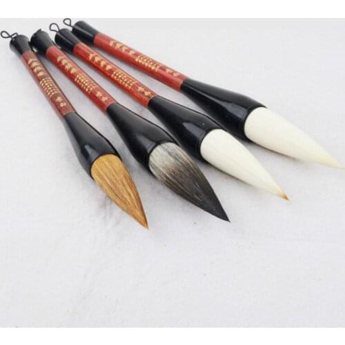 Chinese Calligraphy Brushes Pen Big Hopper-shaped Brush Weasel Hair Woolen Hair Brush Pen Good Elasticity for Writing Couplets